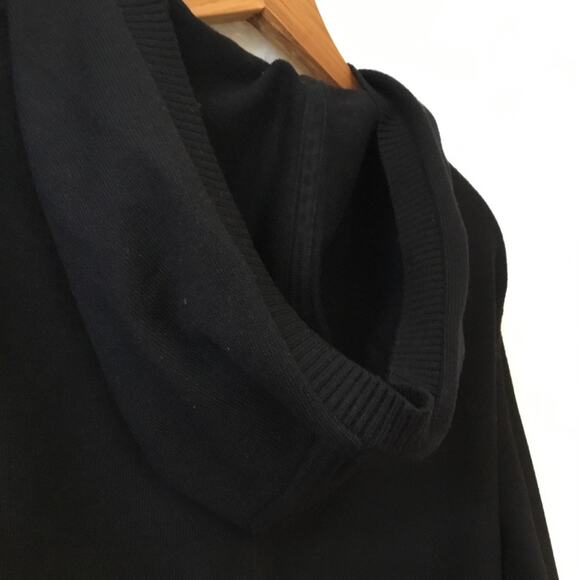 Maeve Black Crop Hoodie Sweater with Cape Sleeves - Picture 12 of 12